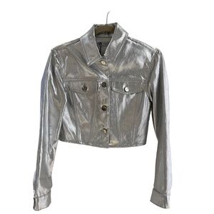 ZARA METALLIC SILVER JACKET  XS NEW WITH TAGS